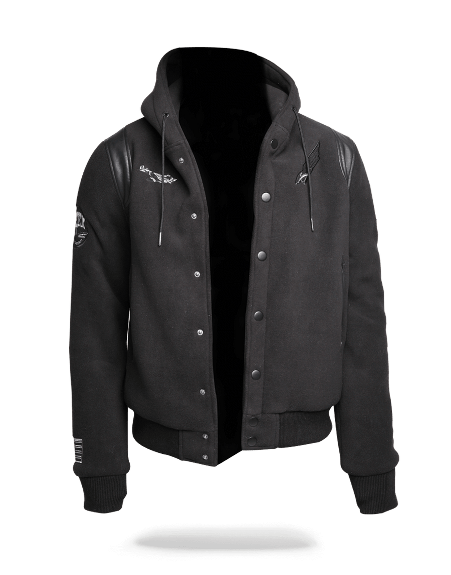 SPRAYGROUND® OUTERWEAR VARSITY ARMY PATCHES JACKET