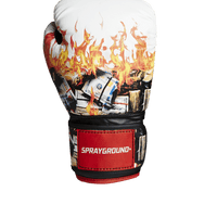 SPRAYGROUND® BOXING GLOVES WHITE FIRE MONEY BOXING GLOVES