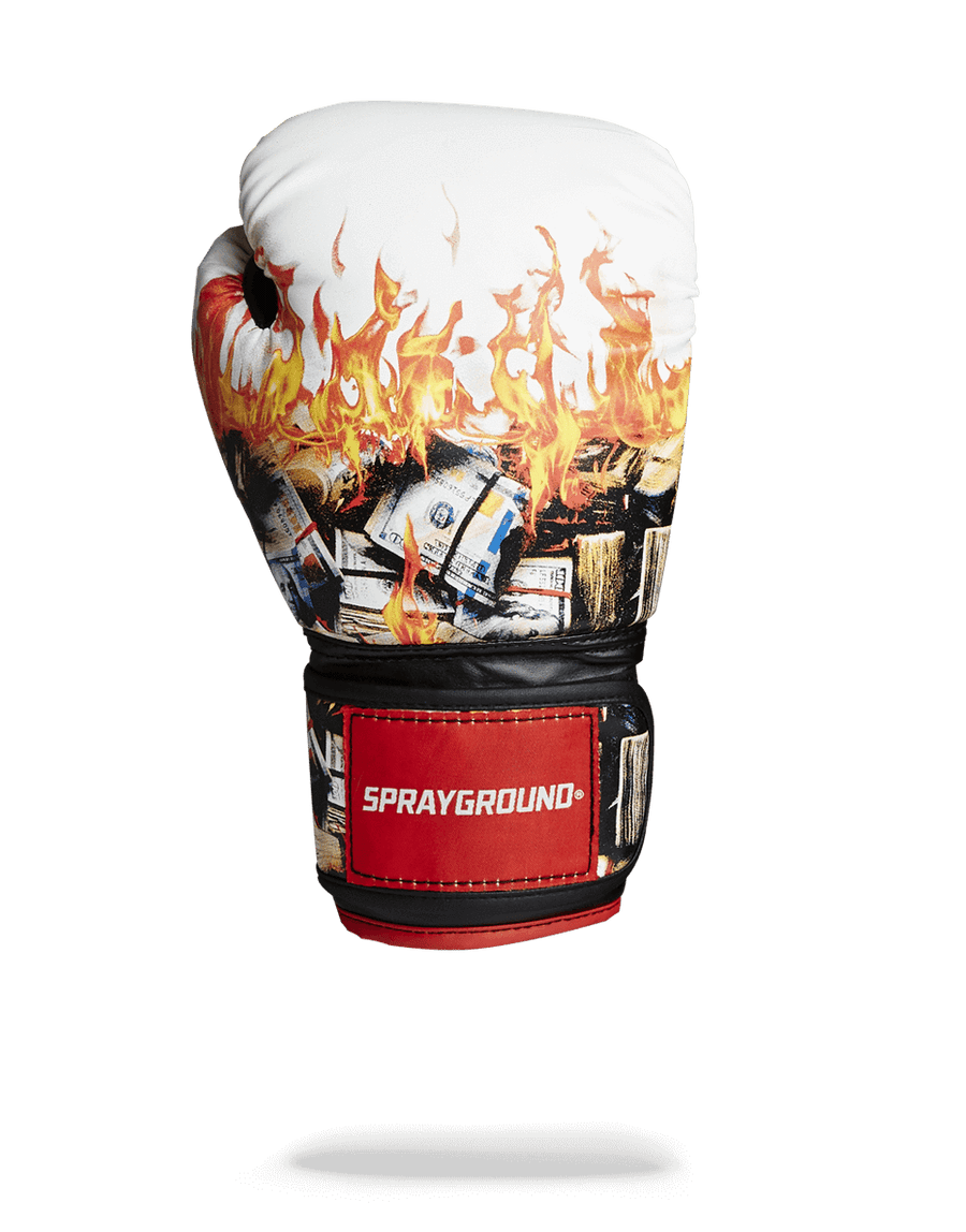 SPRAYGROUND® BOXING GLOVES WHITE FIRE MONEY BOXING GLOVES