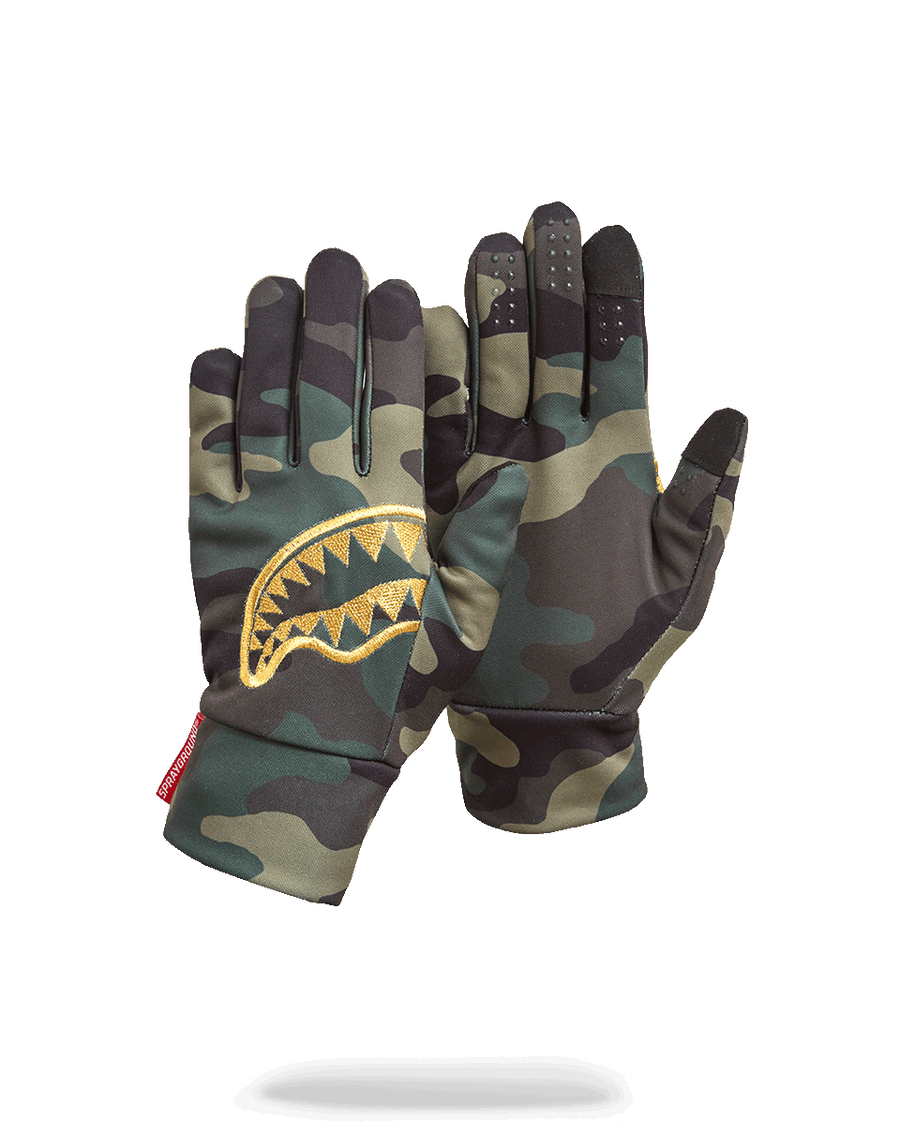 SPRAYGROUND® GLOVES GOLD STENCIL CAMO GLOVES