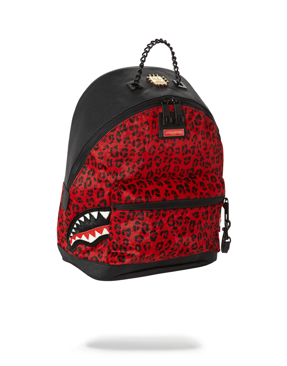 SPRAYGROUND® WOMENS BACKPACK 6-STRAP RED LEOPARD EMPRESS (PONY HAIR)