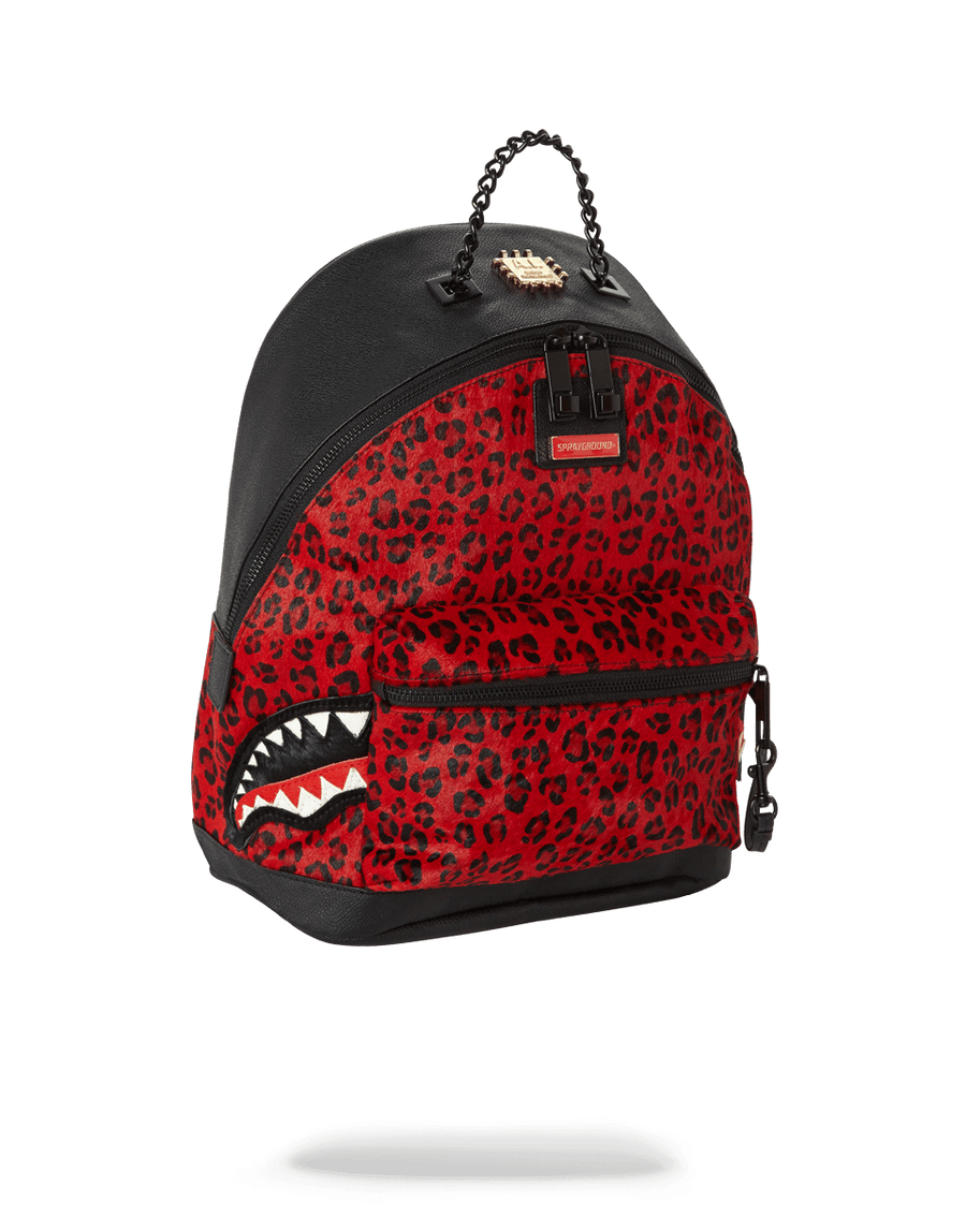 SPRAYGROUND® WOMENS BACKPACK 6-STRAP RED LEOPARD EMPRESS (PONY HAIR)