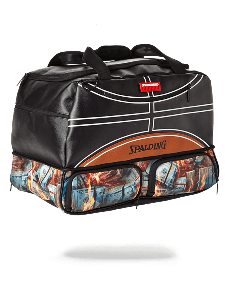 SPRAYGROUND® DUFFLE SPALDING X SPRAYGROUND FIRE MONEY SNEAKER DUFFEL