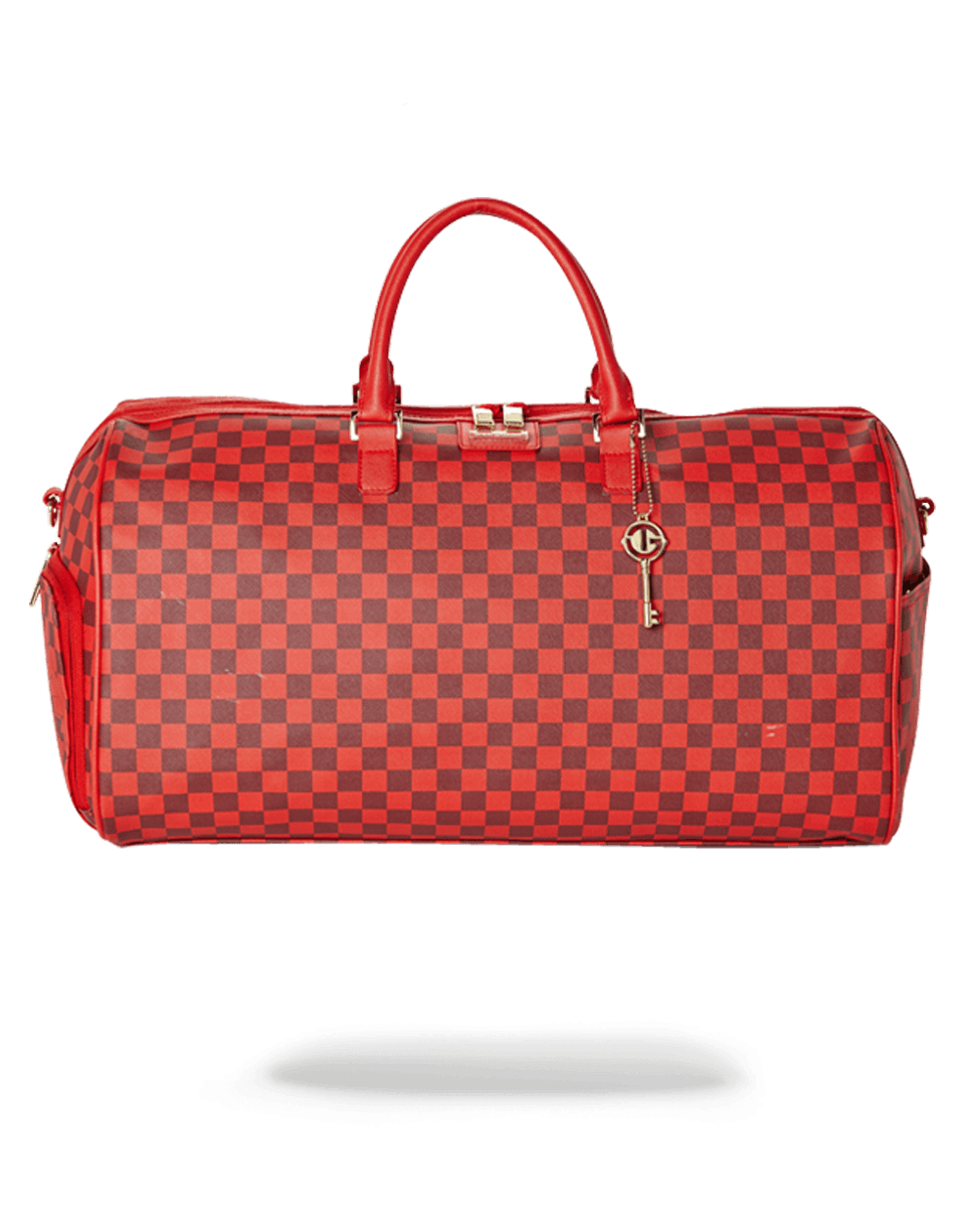SPRAYGROUND® DUFFLE SHARKS IN PARIS DUFFLE (RED CHECKERED EDITION)