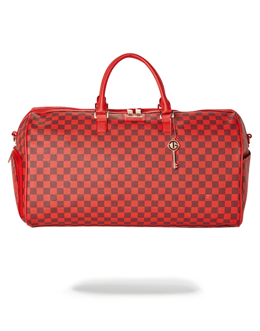 SPRAYGROUND® DUFFLE SHARKS IN PARIS DUFFLE (RED CHECKERED EDITION)