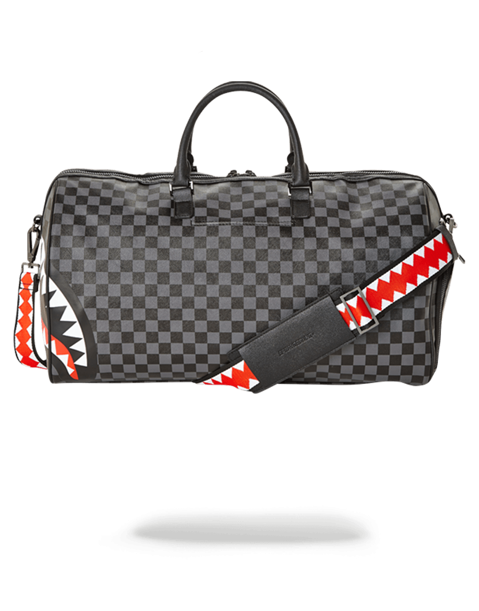 SPRAYGROUND® DUFFLE SHARKS IN PARIS (BLACK CHECKERED EDITION) DUFFLE