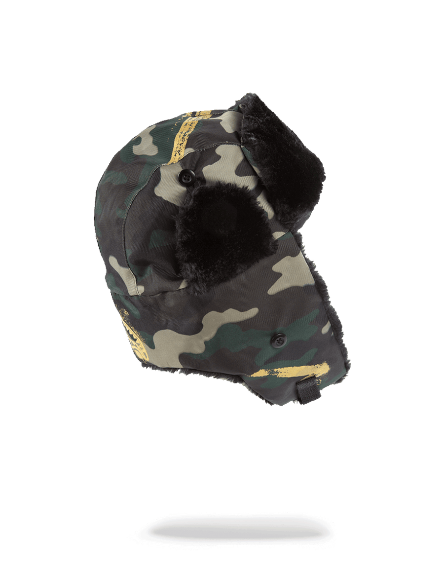 SPRAYGROUND® HAT GOLD STENCIL CAMO AVIATOR HAT