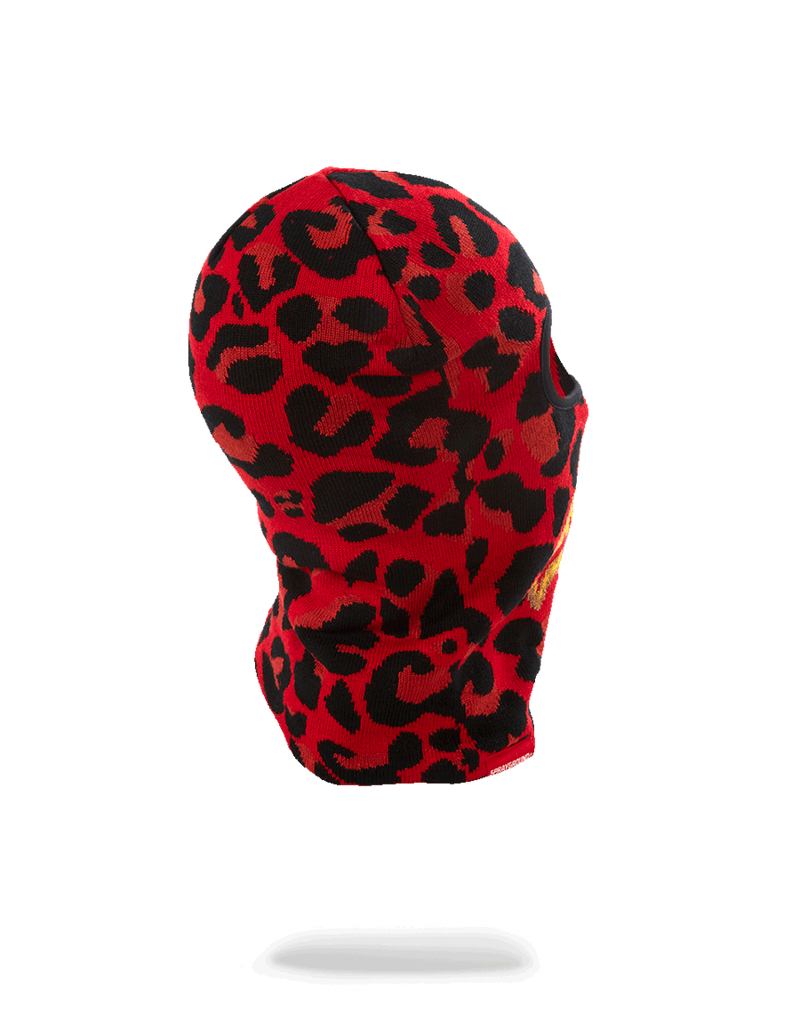 SPRAYGROUND® SKI MASK RED LEOPARD GOLD SHARK MOUTH SKI MASK