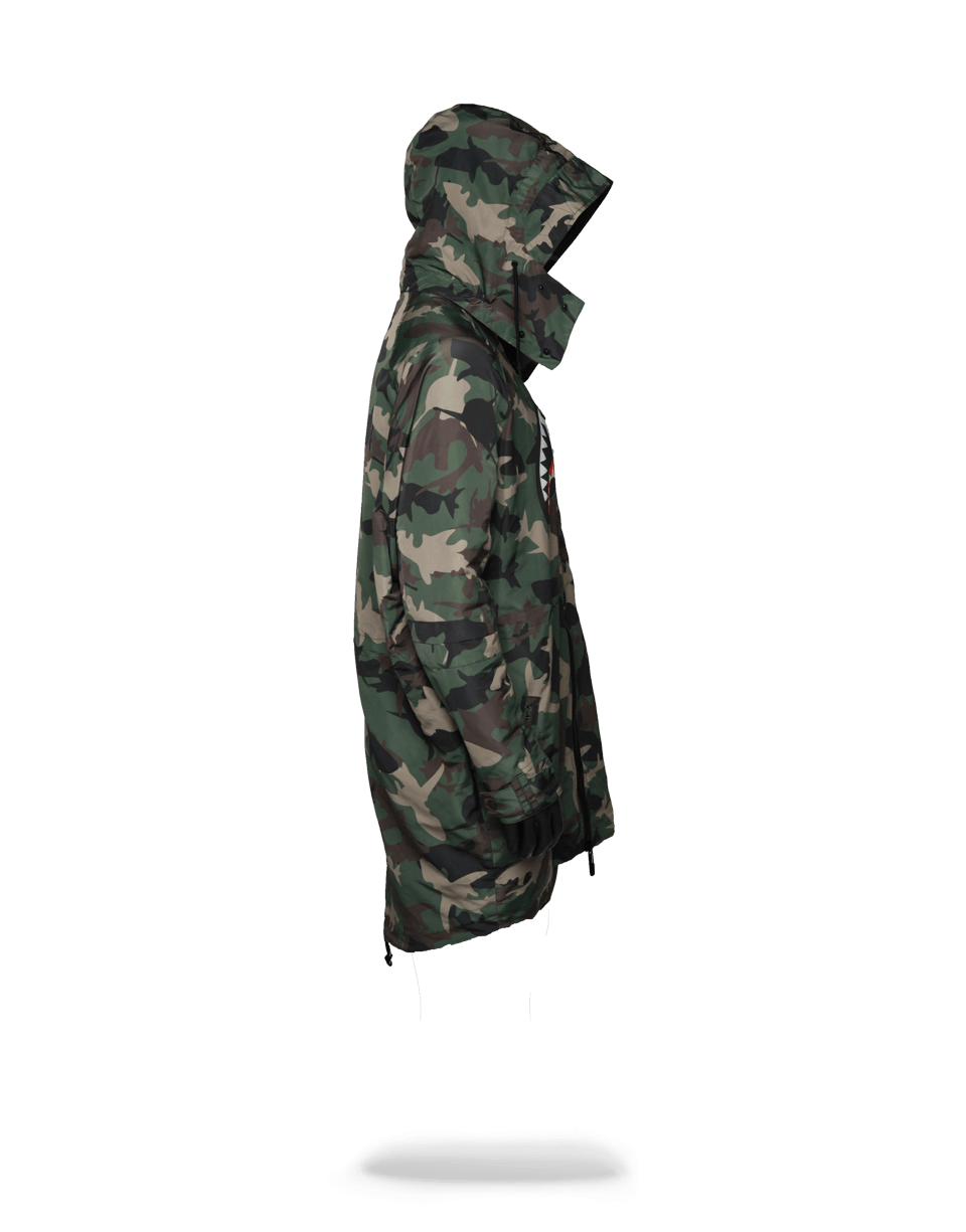 SPRAYGROUND® OUTERWEAR CAMO SHARK PARATROOPER JACKET