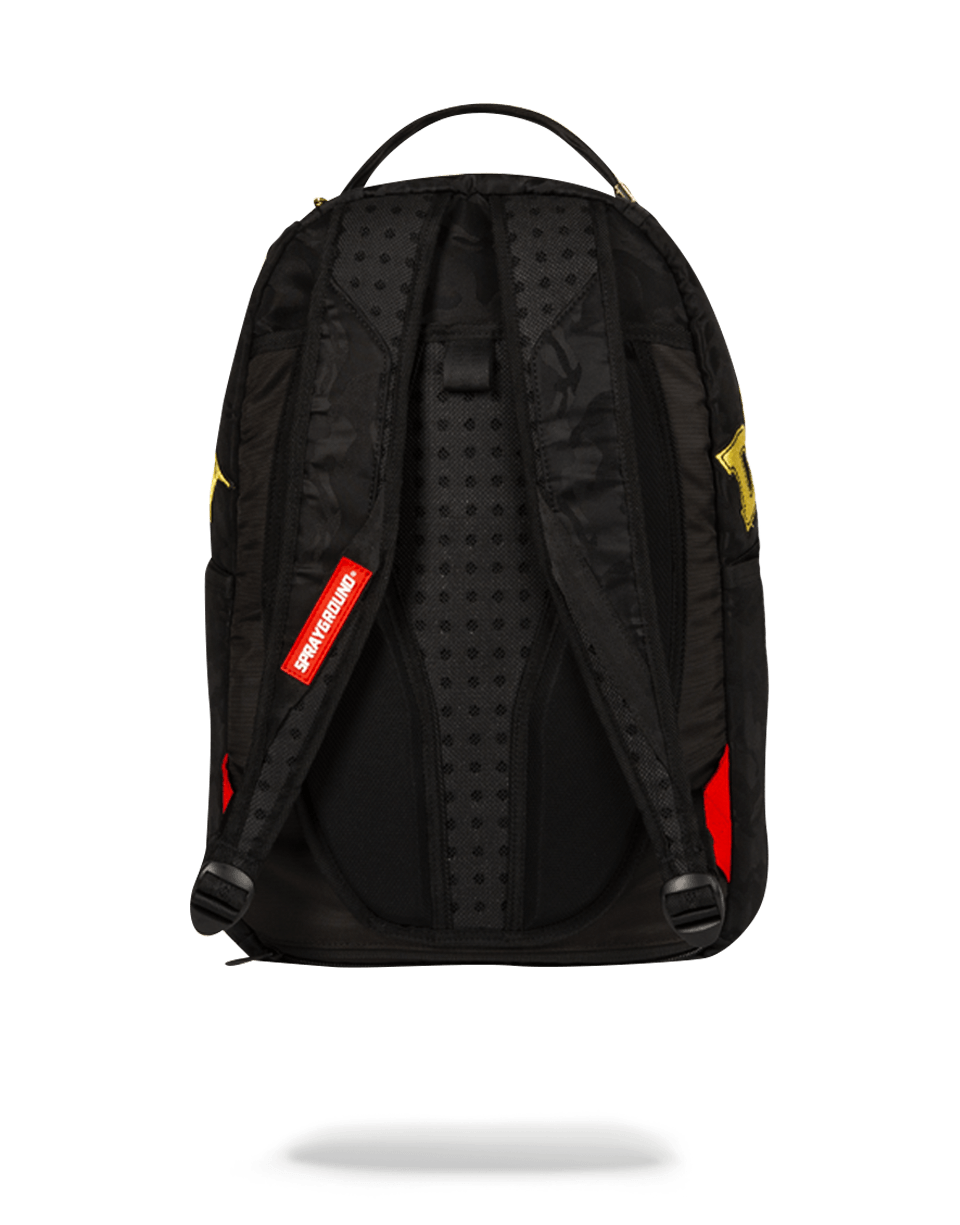 Sprayground Gold Camo Shark Top Gear Bag Backpack – Men's Polyester