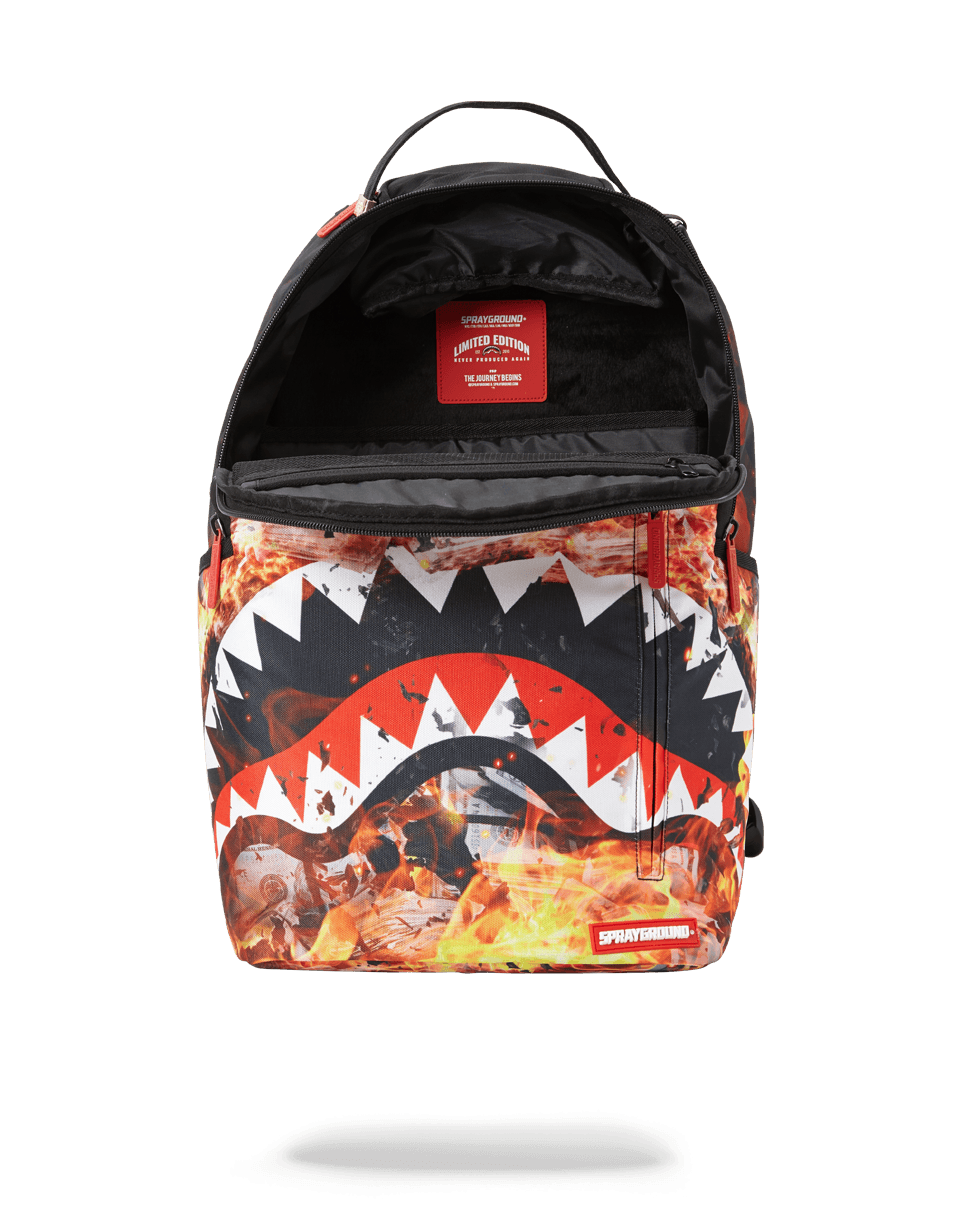 Sprayground fire shark backpack Clearance