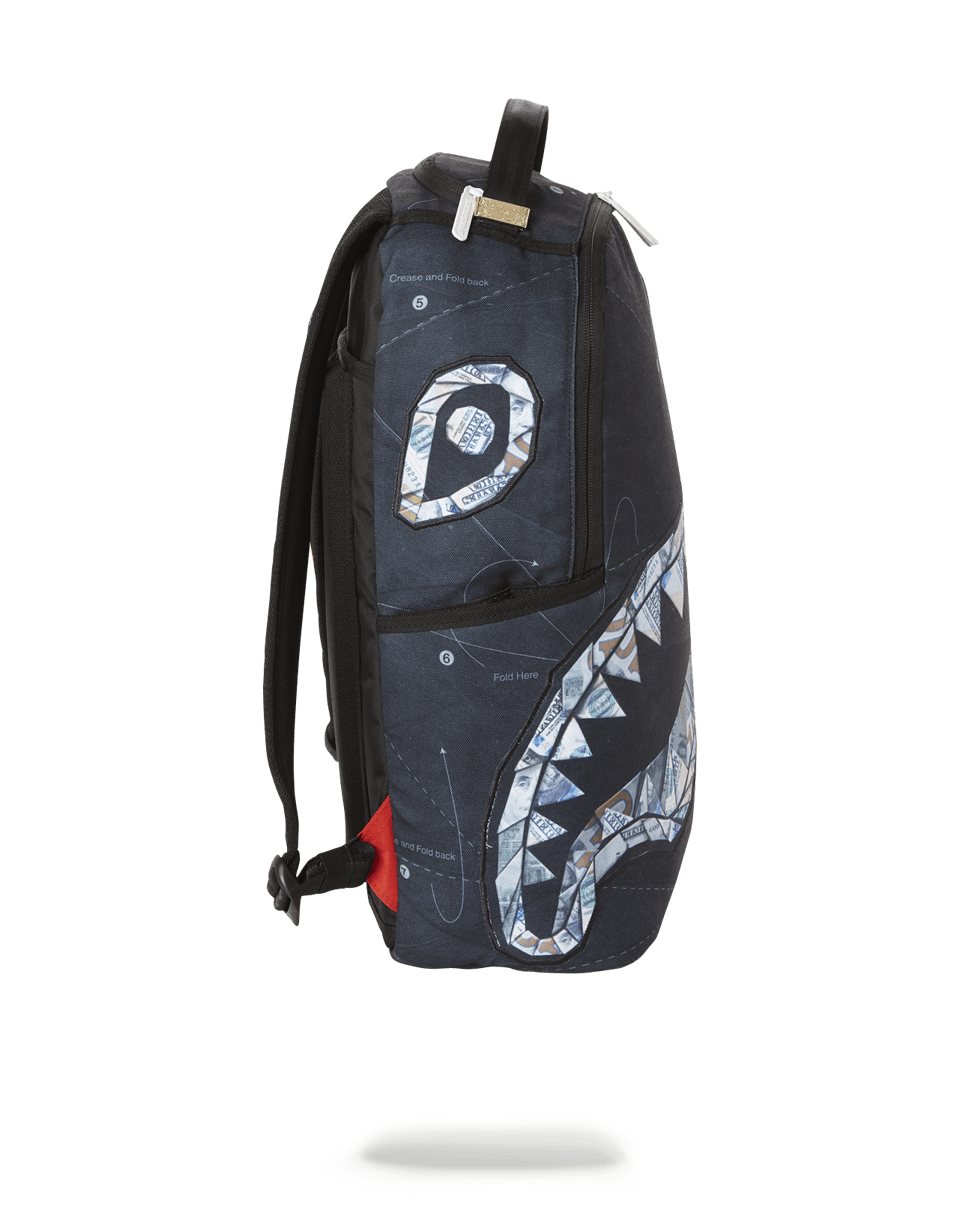 Sprayground Chenille White Marble Shark Duffel