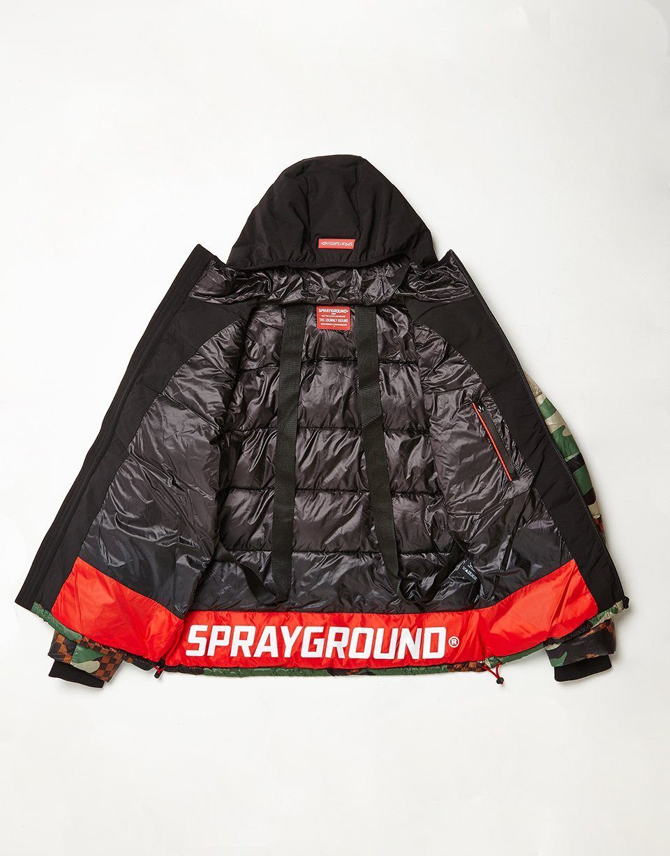 SPRAYGROUND® OUTERWEAR CAMO CHECKERED PUFFER