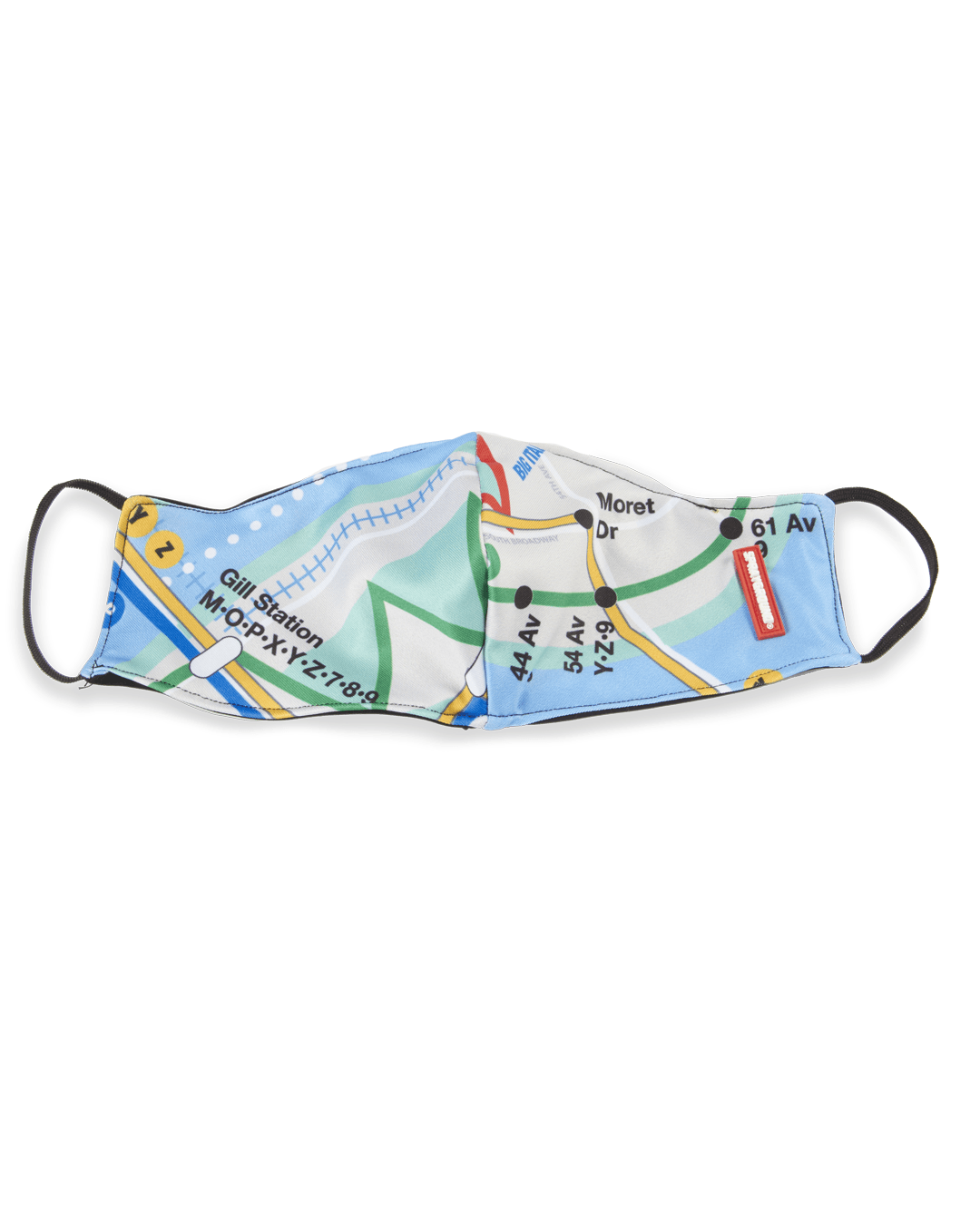 SPRAYGROUND® FASHION MASK NYC SHARK MAP MASK (FORM-FITTING)