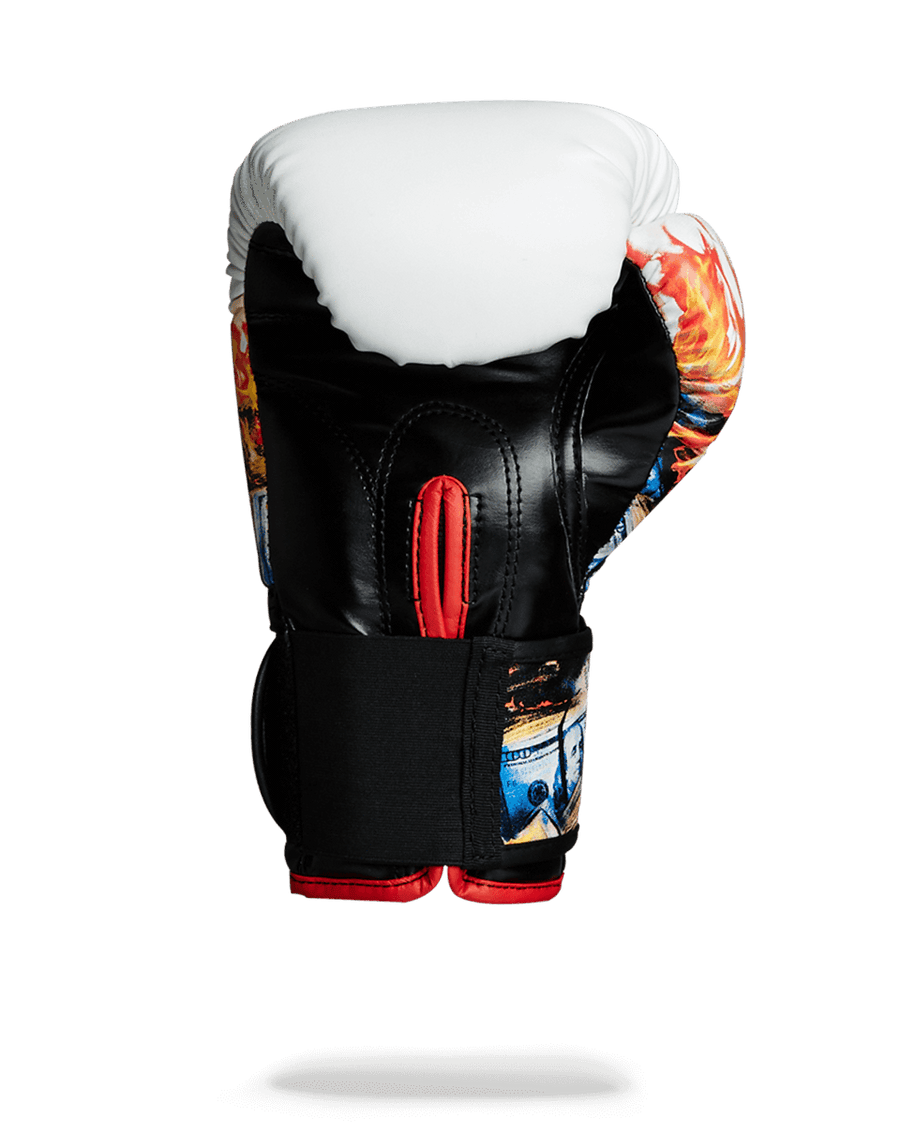 SPRAYGROUND® BOXING GLOVES WHITE FIRE MONEY BOXING GLOVES