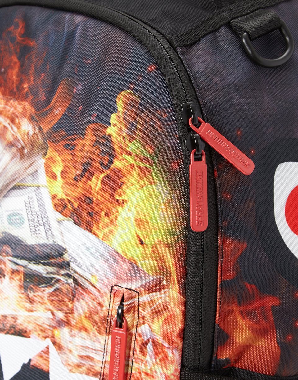 Sprayground fire money shark backpack Clearance