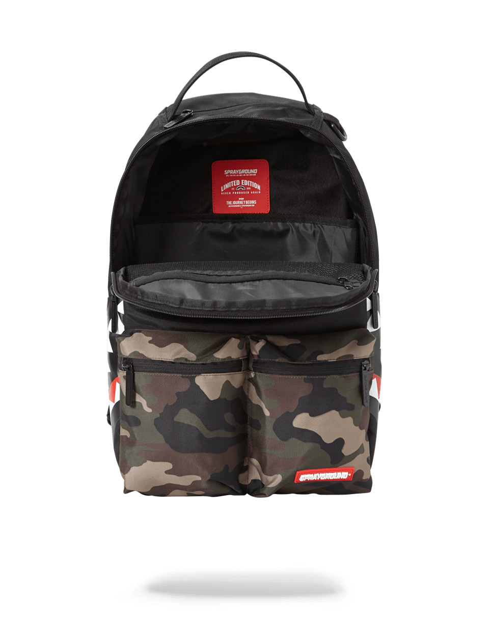 SPRAYGROUND® BACKPACK CAMO SIDE SHARK DOUBLE CARGO