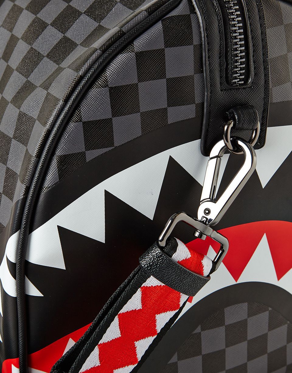 SPRAYGROUND® DUFFLE SHARKS IN PARIS (BLACK CHECKERED EDITION) DUFFLE