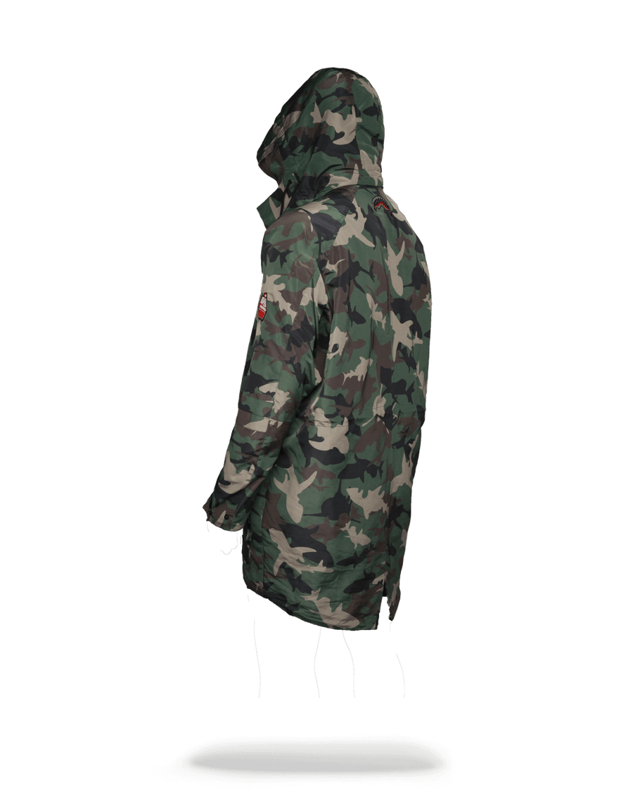 SPRAYGROUND® OUTERWEAR CAMO SHARK PARATROOPER JACKET