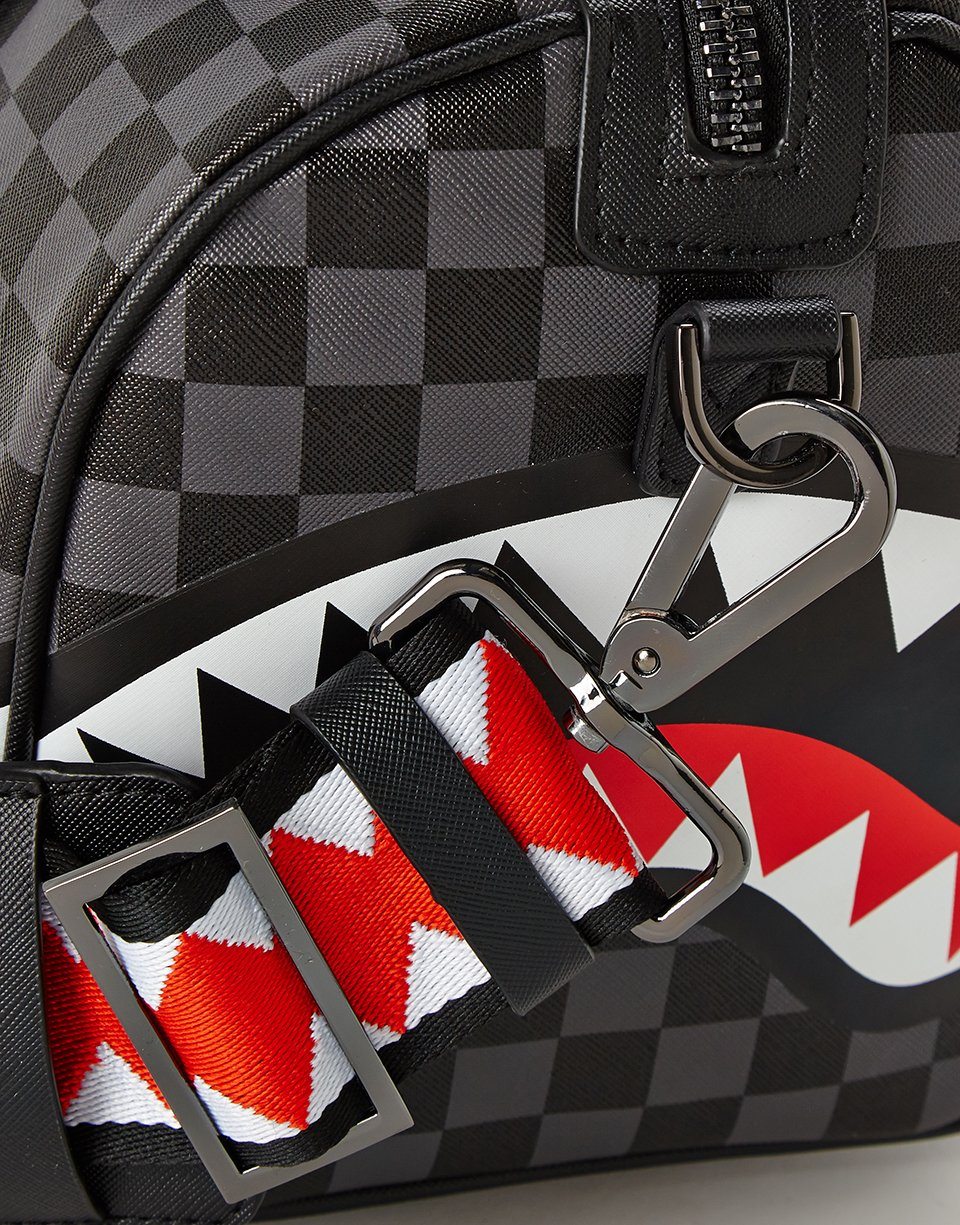 SPRAYGROUND® DUFFLE GREY CHECKERED SHARKS IN PARIS MINI DUFFLE