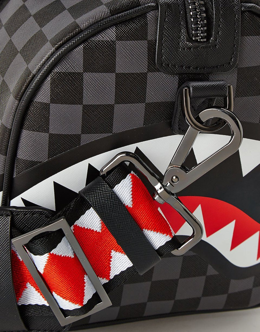 SPRAYGROUND® DUFFLE GREY CHECKERED SHARKS IN PARIS MINI DUFFLE