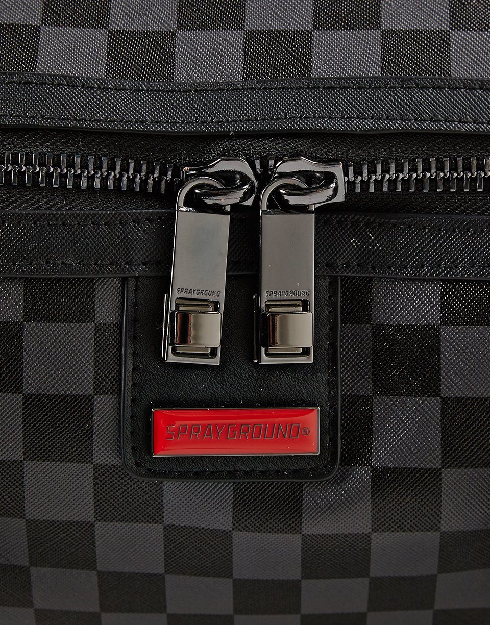 SPRAYGROUND® DUFFLE GREY CHECKERED SHARKS IN PARIS MINI DUFFLE