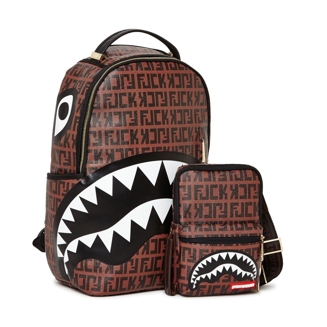 Sprayground Offended Shark Backpack, Brown