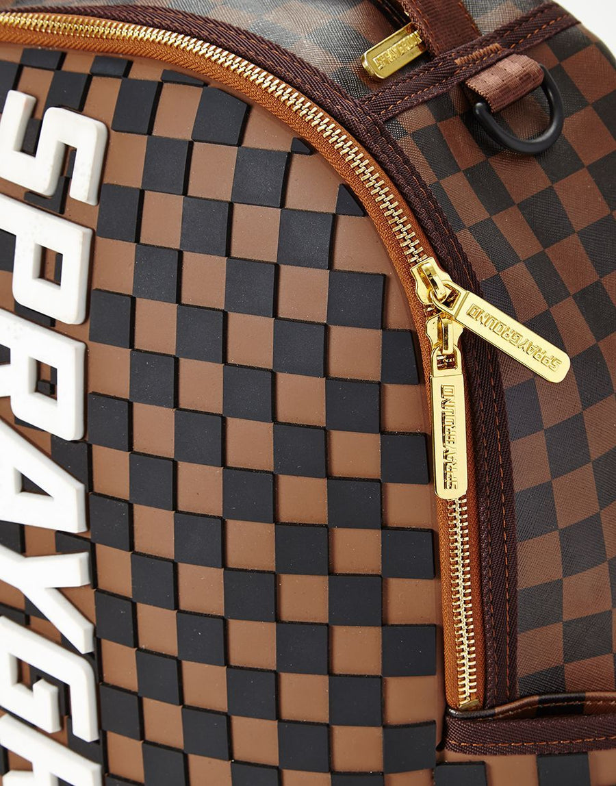 SPRAYGROUND® BACKPACK 3D MOLDED RUBBER CHECKERED LOGO