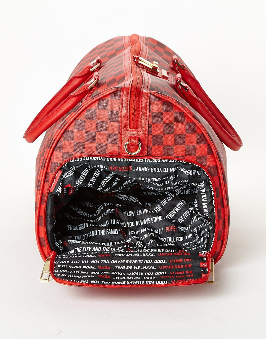SPRAYGROUND® DUFFLE SHARKS IN PARIS DUFFLE (RED CHECKERED EDITION)