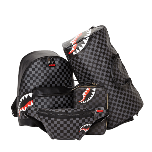 SPRAYGROUND® DUFFLE SHARKS IN PARIS (BLACK CHECKERED EDITION) DUFFLE