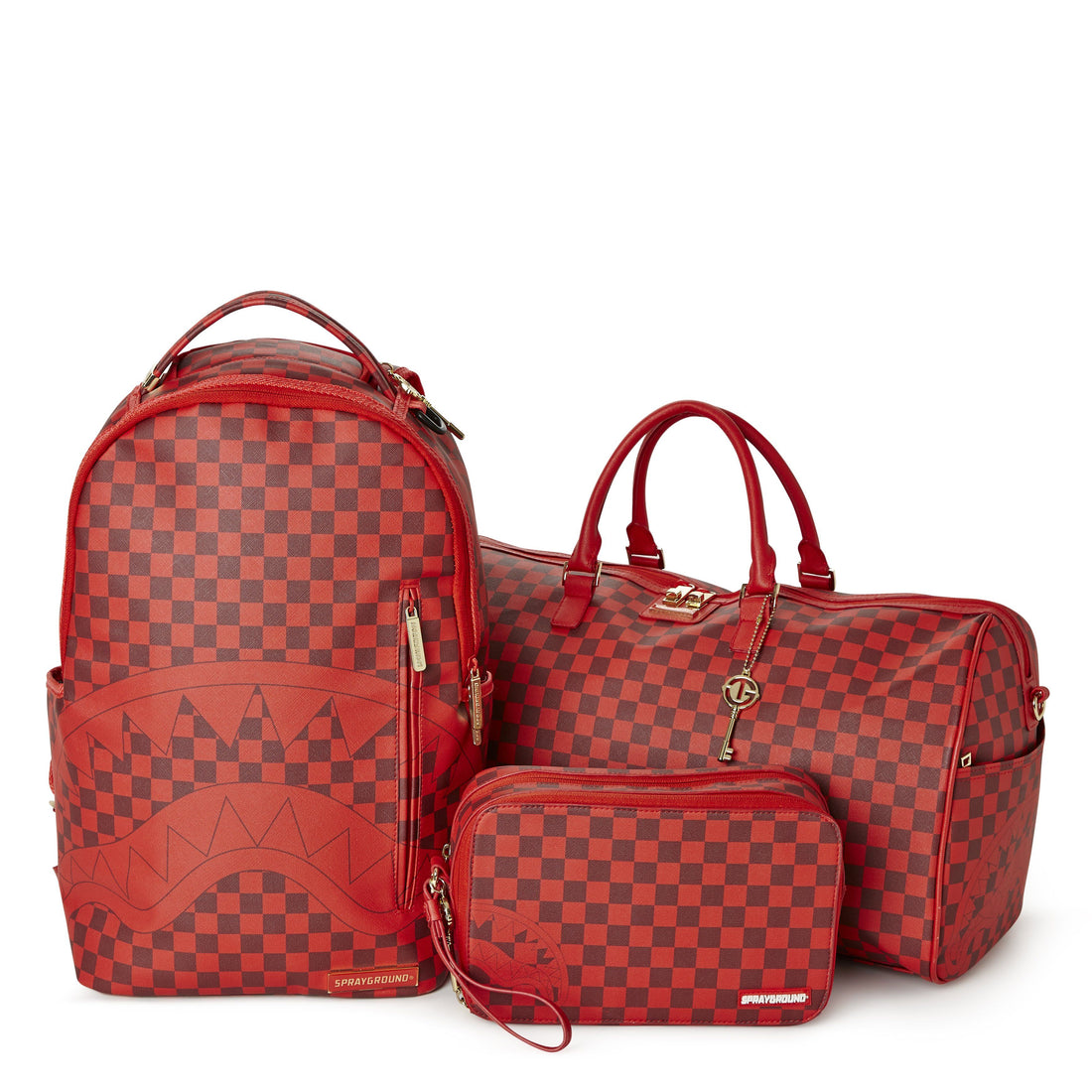 SPRAYGROUND® DUFFLE SHARKS IN PARIS DUFFLE (RED CHECKERED EDITION)