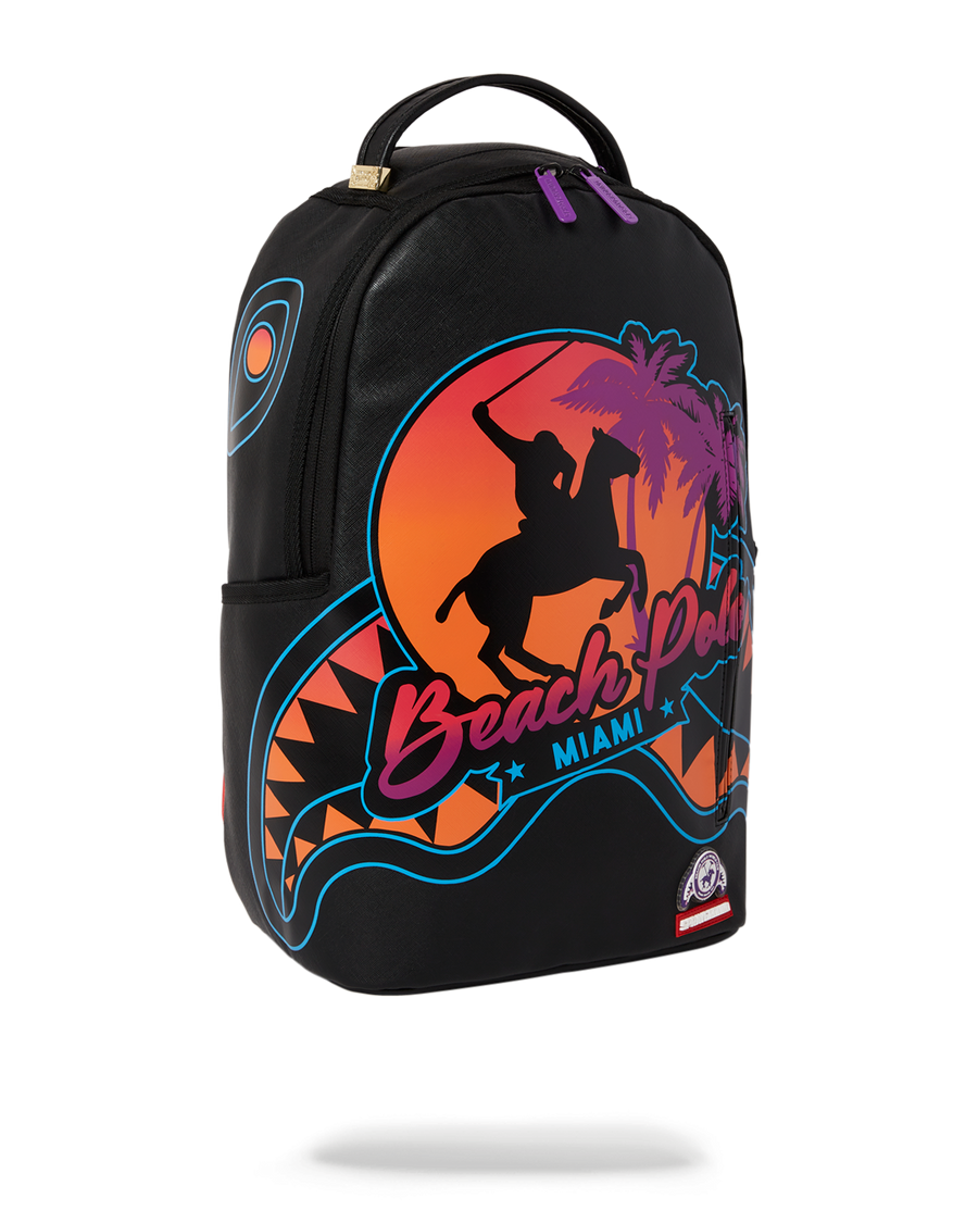 SPRAYGROUND® BACKPACK MIAMI BEACH POLO COLLAB BACKPACK (DLXV-BLACK)