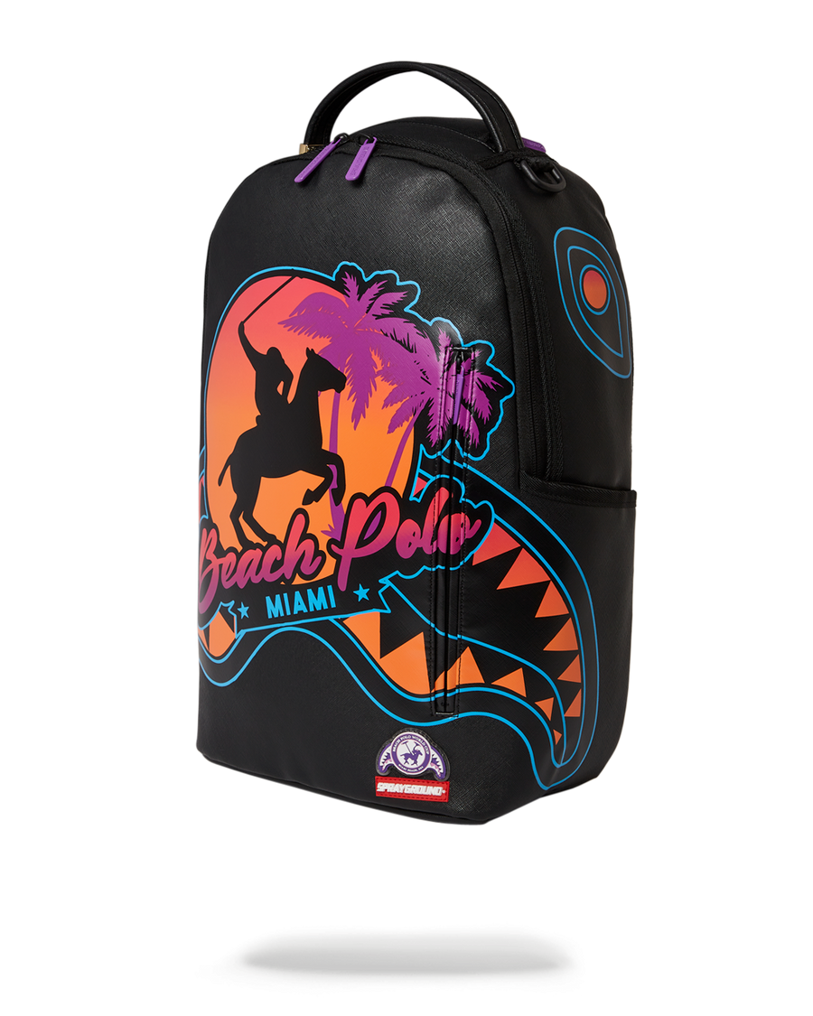 SPRAYGROUND® BACKPACK MIAMI BEACH POLO COLLAB BACKPACK (DLXV-BLACK)