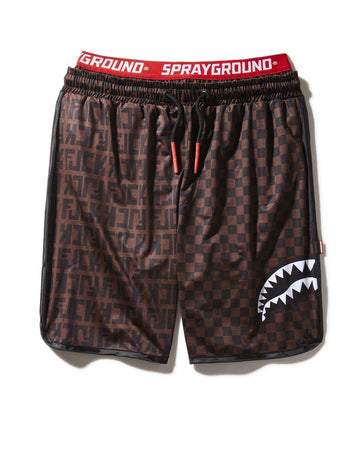 SPRAYGROUND® SWIM OFFENDED SPLIT THE CHECK CORTO SWIM TRUNKS