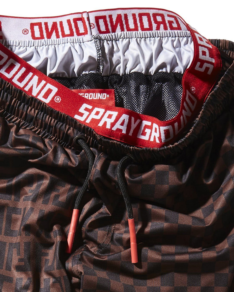 SPRAYGROUND® SWIM OFFENDED SPLIT THE CHECK CORTO SWIM TRUNKS