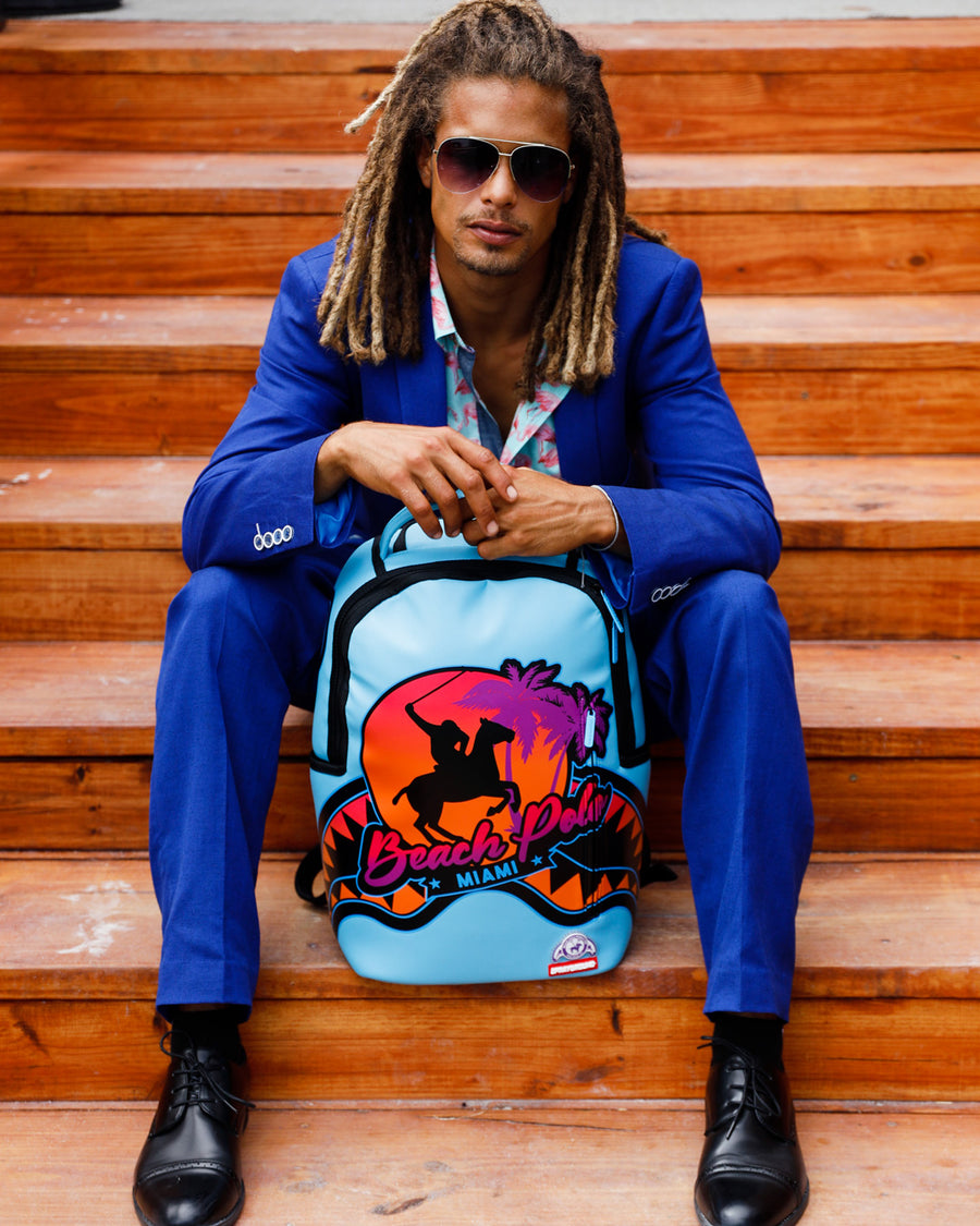 SPRAYGROUND® BACKPACK MIAMI BEACH POLO COLLAB BACKPACK (DLXV-SKY)