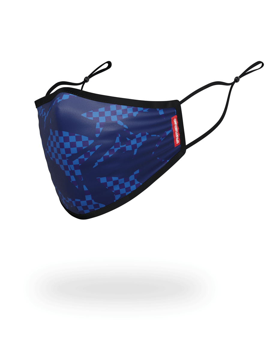 SPRAYGROUND® FACE MASK SHARK CHECK (BLUE) FACE MASK