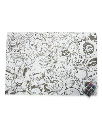 SPRAYGROUND® EVENT SPRAYGROUND HUGE COLORING POSTER 39"x27" & MARKERS INCLUDED