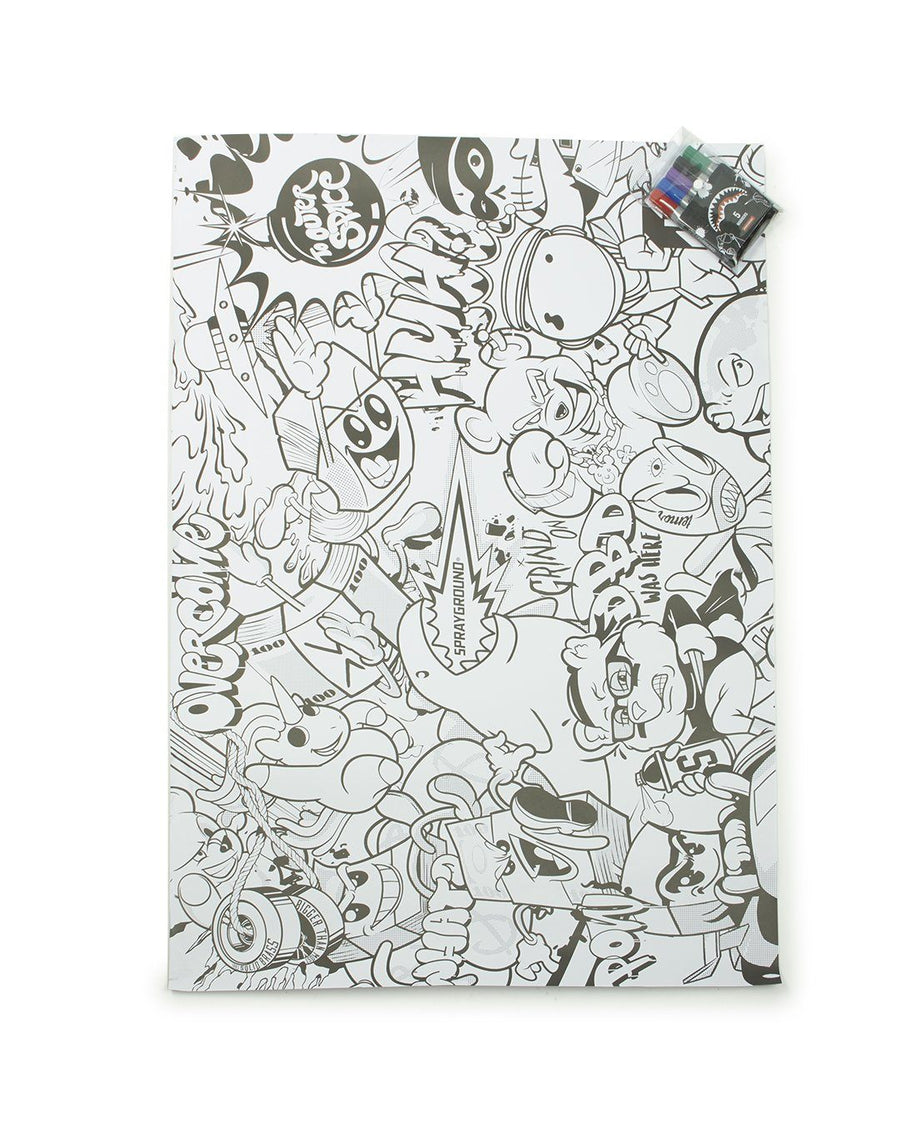 SPRAYGROUND® EVENT SPRAYGROUND HUGE COLORING POSTER 39"x27" & MARKERS INCLUDED