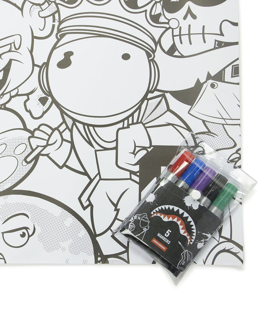 SPRAYGROUND® EVENT SPRAYGROUND HUGE COLORING POSTER 39"x27" & MARKERS INCLUDED