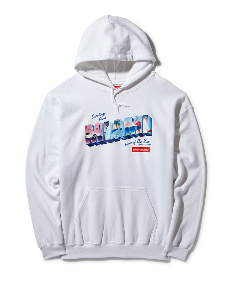 SPRAYGROUND® APPAREL MIAMI VICE HOODY (WHITE)