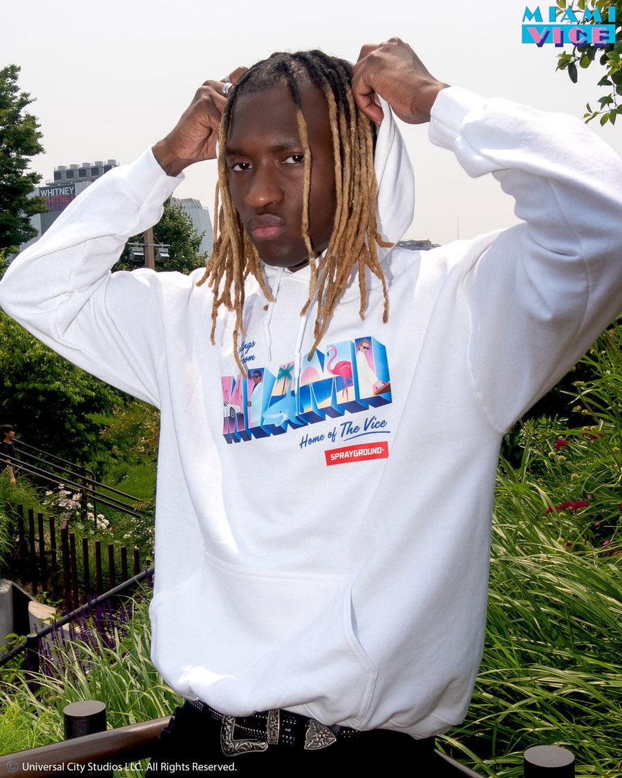 SPRAYGROUND® APPAREL MIAMI VICE HOODY (WHITE)