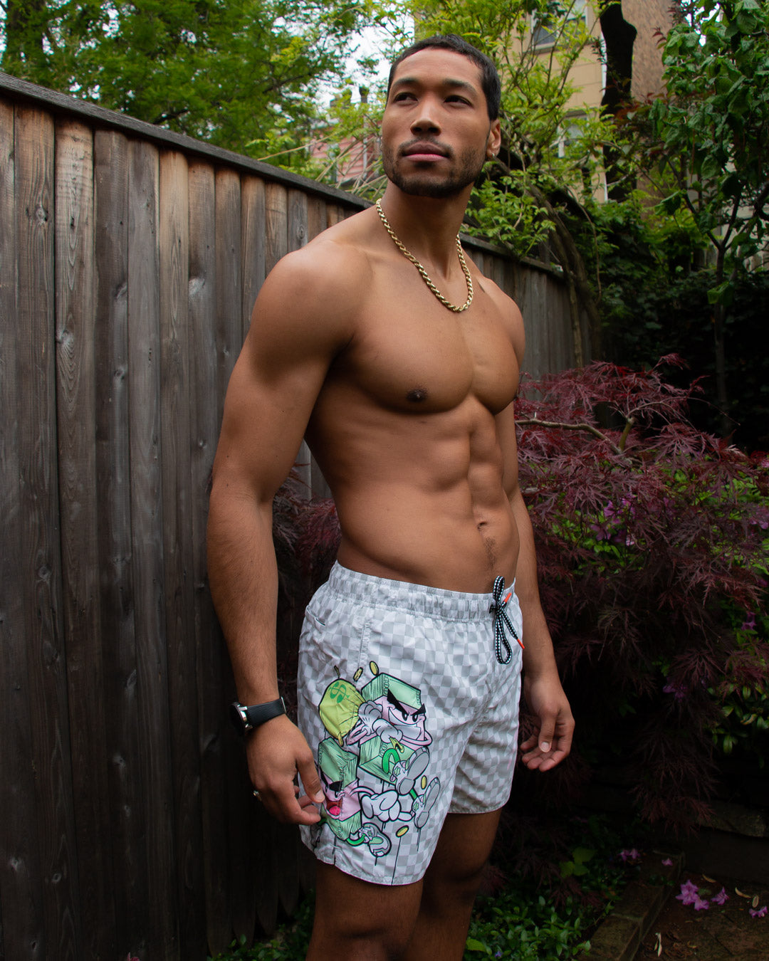 SPRAYGROUND® SWIM MONEY BOYS ON THE RUN SWIM TRUNKS