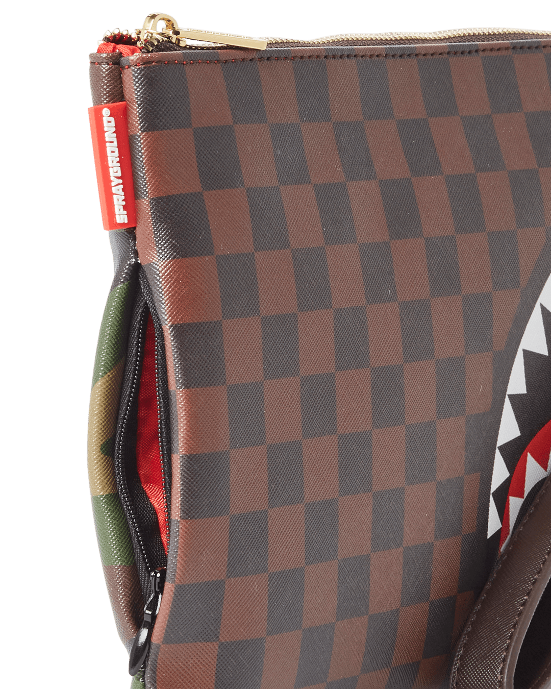 SPRAYGROUND® POUCHETTE CHECKS IN CAMOFLAUGE CROSSOVER CLUTCH