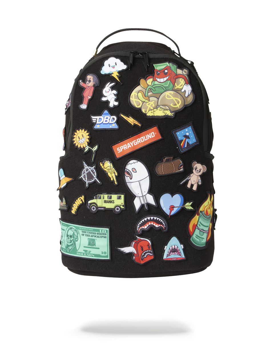 Backpacks Sprayground - Backpack with patches and adjustable strap -  B4951RONENGLISHGLOBALMOGUL