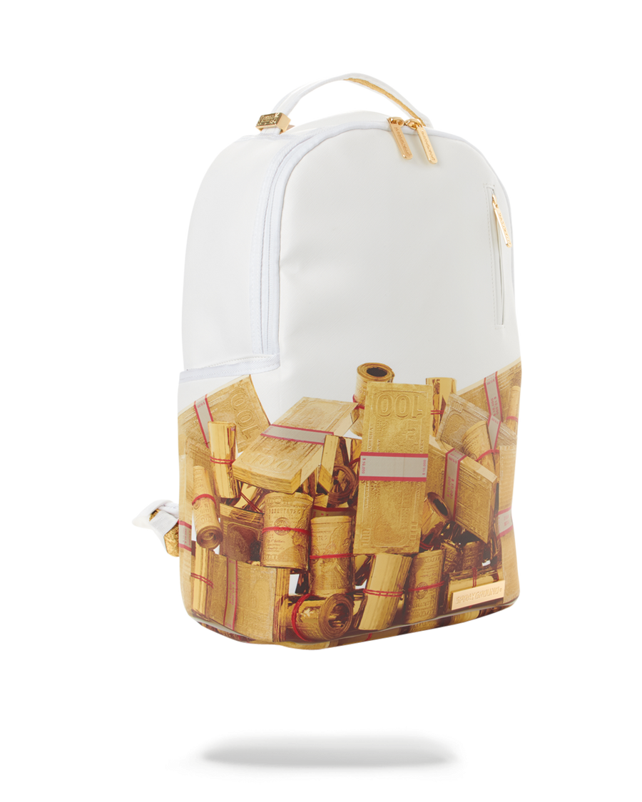 Sprayground gold backpack hotsell