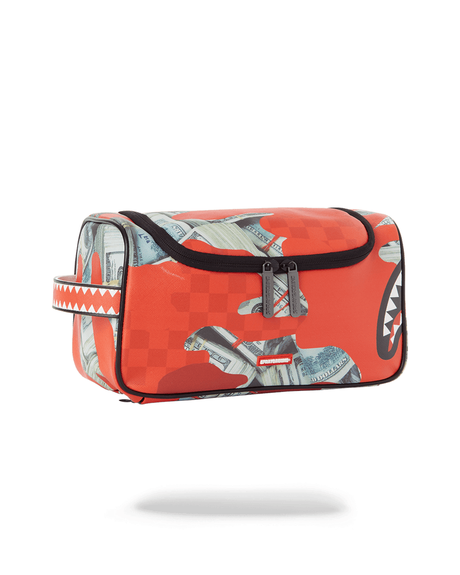 SPRAYGROUND® TOILETRY MONEY CAMO (RED) TOILETRY BAG