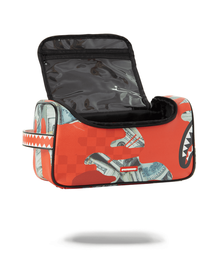 SPRAYGROUND® TOILETRY MONEY CAMO (RED) TOILETRY BAG