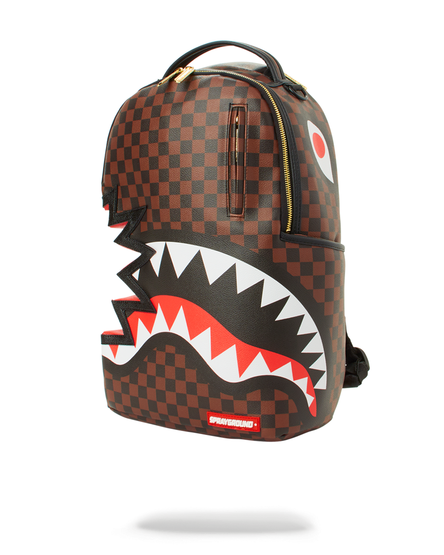 Supreme, Bags, Sprayground Shark Bite In Paris Brown Backpack Wtags