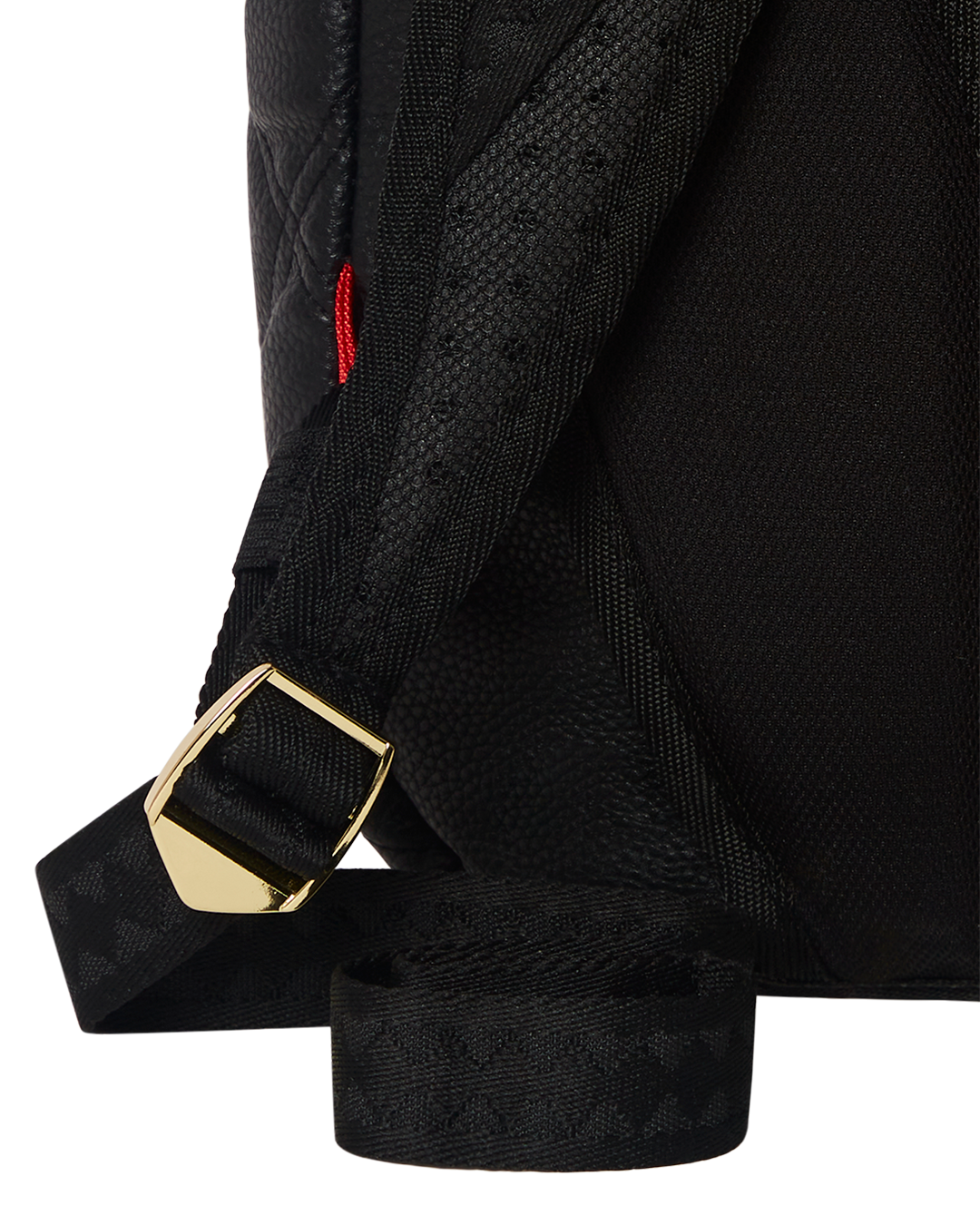 SPRAYGROUND® BACKPACK NOIR QUILT GOLD CHAIN SHARK BACKPACK (DLXV)